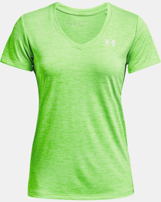 Women's UA Tech™ Twist V-Neck Short Sleeve, Green, pdpMainDesktop image number 4